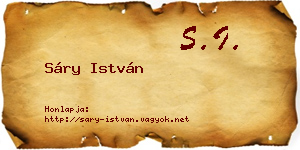Sáry István névjegykártya